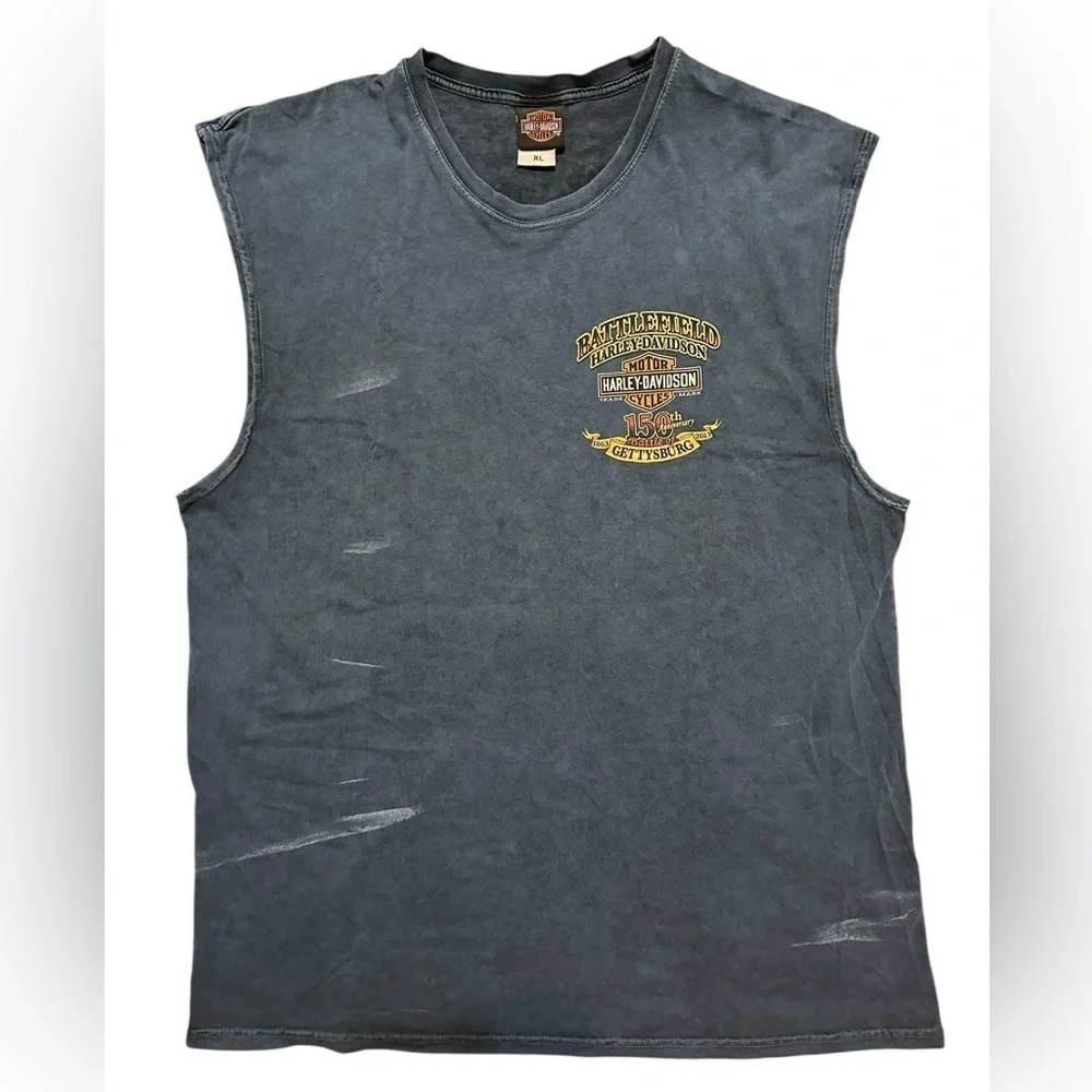 Harley Davidson Little Round Top Gettysburg, PA Men’s XL sleeveless t sh…​​​ - Picture 3 of 6